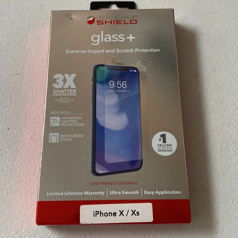 NEW Glass+ Screen Protector for iPhone X/Xs and a Gently Used Kate Spade X case